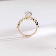 3.0 CT Pear cut Pave style Moissanite Engagement Ring