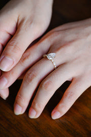 3.0 CT Pear cut Pave style Moissanite Engagement Ring