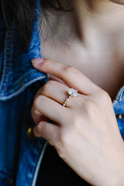 3.0 CT Pear cut Pave style Moissanite Engagement Ring