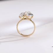 6.0 CT Pear & Marquise cut Two Stone Moissanite Engagement Ring
