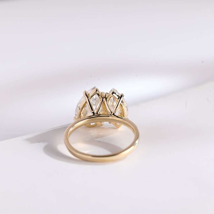 6.0 CT Pear & Marquise cut Two Stone Moissanite Engagement Ring