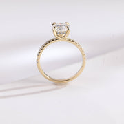 2.0 CT Cushion cut Pave & Hidden Halo Moissanite Engagement Ring