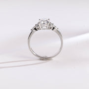 1.0 CT Oval cut Cluster Halo Moissanite Engagement Ring