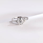 1.0 CT Oval cut Cluster Halo Moissanite Engagement Ring