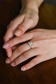 2.0 CT Round Cut solitaire Moissanite Engagement Ring