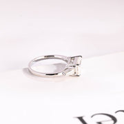 3.0 CT Emerald Cut three stone style Moissanite Engagement Ring