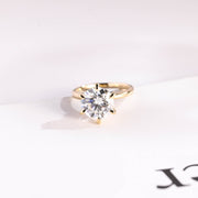 2.0 CT Round Cut hidden halo style Moissanite Engagement Ring