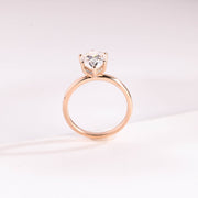 2.0 CT Pear Cut hidden halo style Moissanite Engagement Ring