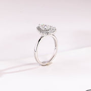 1.0 CT Pear Cut halo style Moissanite Engagement Ring