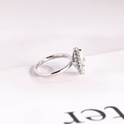 1.0 CT Pear Cut halo style Moissanite Engagement Ring