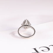 1.0 CT Pear Cut halo style Moissanite Engagement Ring