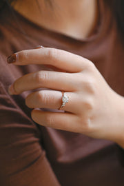 1.0 CT Cushion Cut Five Stone style Moissanite Engagement Ring