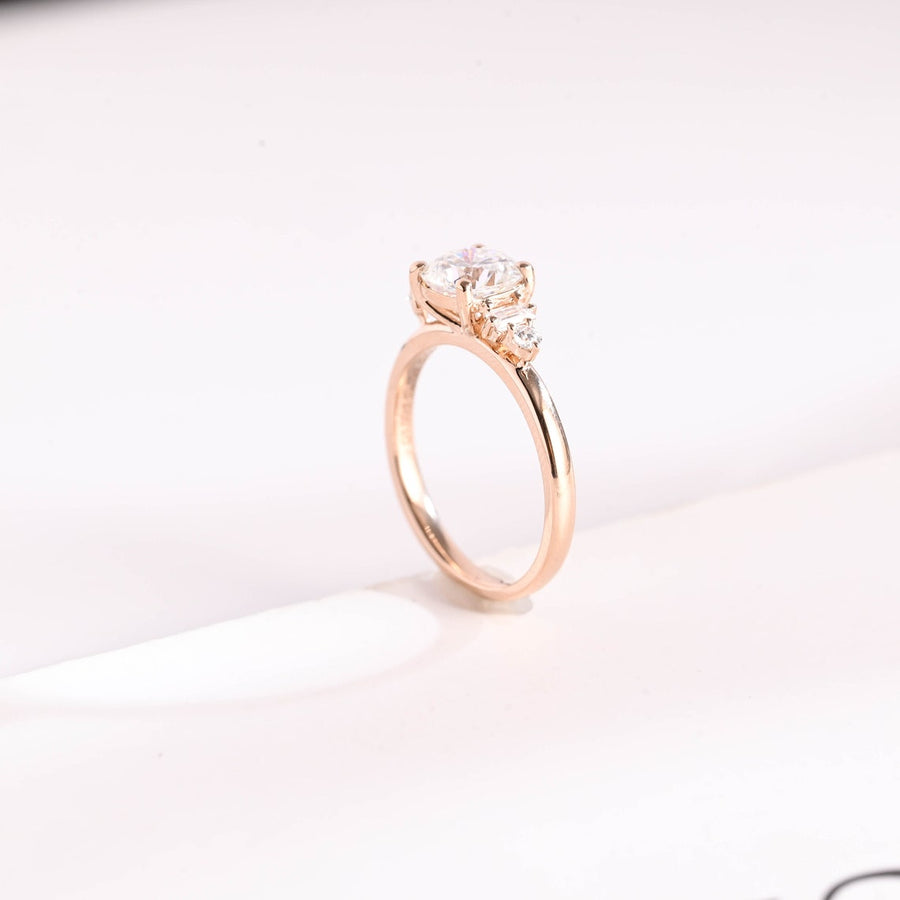 1.0 CT Cushion Cut Five Stone style Moissanite Engagement Ring