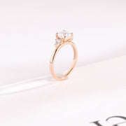 1.0 CT Cushion Cut Five Stone style Moissanite Engagement Ring