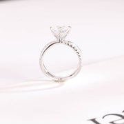 3.0 CT Trillion Cut Split Shank style Moissanite Engagement Ring