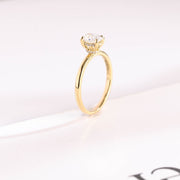 3.4 CT Oval Cut Hidden Halo Moissanite Engagement Ring