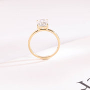 3.0 CT Emerald Cut solitaire Moissanite Engagement Ring