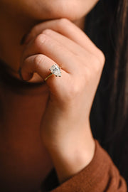 3.0 CT Pear Cut Solitaire Moissanite Engagement Ring