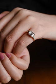 3.0 CT Emerald Cut three stone style Moissanite Engagement Ring