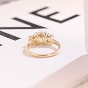 1.0 CT Round Cut three stone Moissanite Engagement Ring