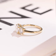 1.0 CT Round Cut three stone Moissanite Engagement Ring