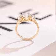 1.0 CT Round Cut three stone Moissanite Engagement Ring