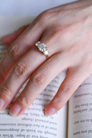 1.0 CT Round Cut three stone Moissanite Engagement Ring