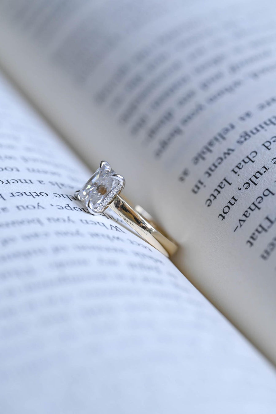 3.8 CT Radiant Cut Hidden Halo Moissanite Engagement Ring