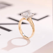 3.8 CT Radiant Cut Hidden Halo Moissanite Engagement Ring