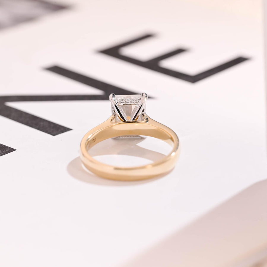 3.8 CT Radiant Cut Hidden Halo Moissanite Engagement Ring
