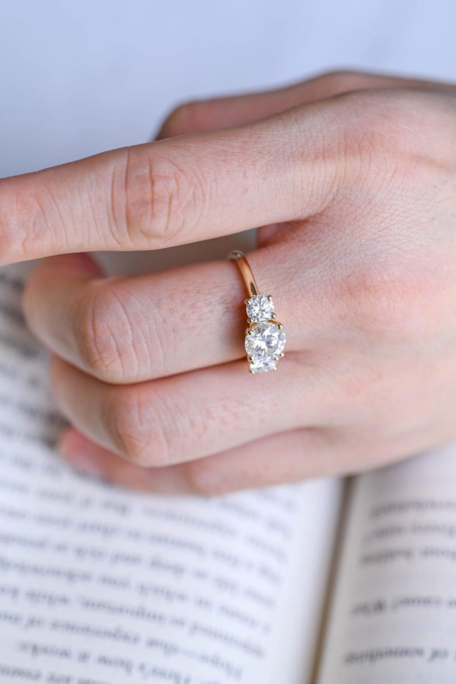 1.0 CT Round Cut three stone Moissanite Engagement Ring