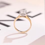 3.8 CT Radiant Cut Hidden Halo Moissanite Engagement Ring