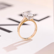 3.8 CT Radiant Cut Hidden Halo Moissanite Engagement Ring