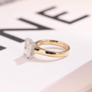 3.8 CT Radiant Cut Hidden Halo Moissanite Engagement Ring