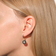 Round Star Earrings Gold Hoop Earrings