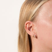 0.40 TCW Round Pave Hoop Earrings