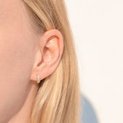 0.40 TCW Round Pave Hoop Earrings