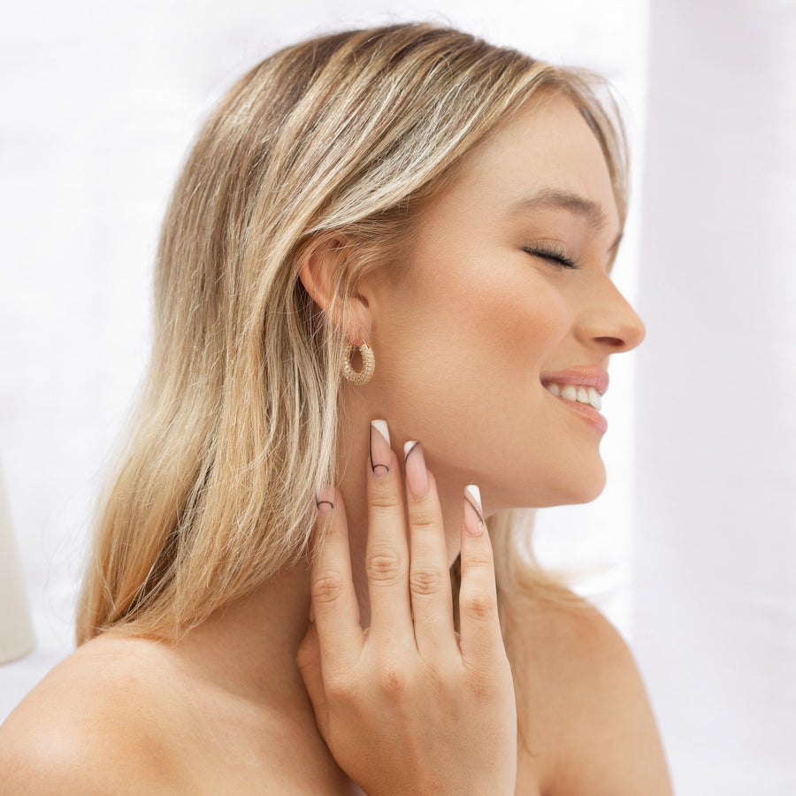 1.0 TCW  Round Hoops Diamond Earrings