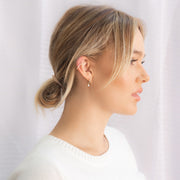 0.25 TCW Round Hoop Dangle Earrings