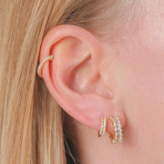 1.0 TCW Emerald Hoop Earrings