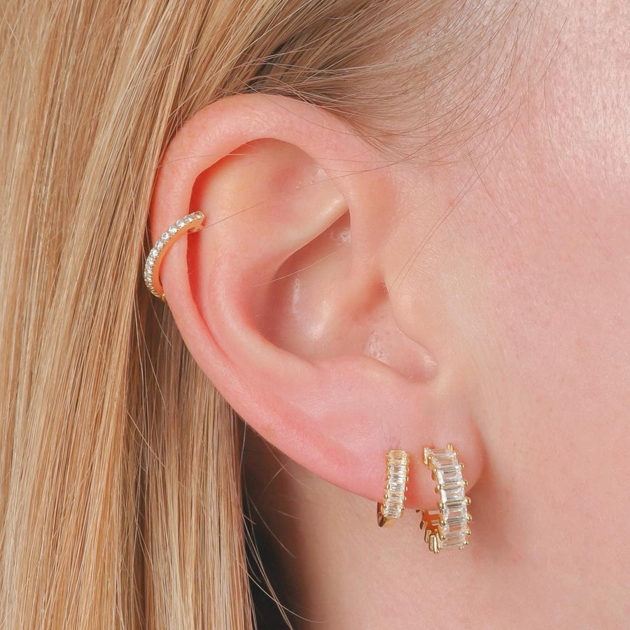 1.0 TCW Emerald Hoop Earrings