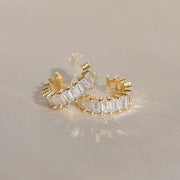 1.0 TCW Emerald Hoop Earrings