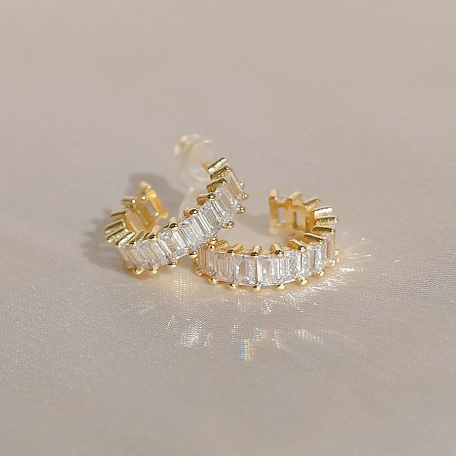 1.0 TCW Emerald Hoop Earrings