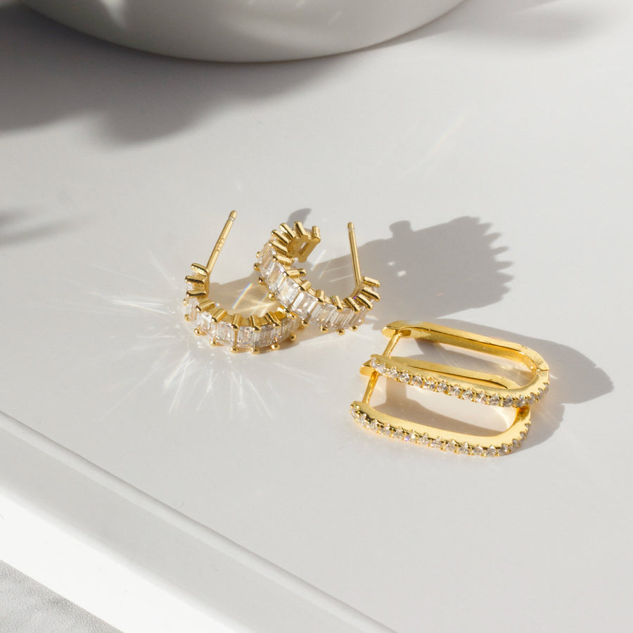 1.0 TCW Emerald Hoop Earrings