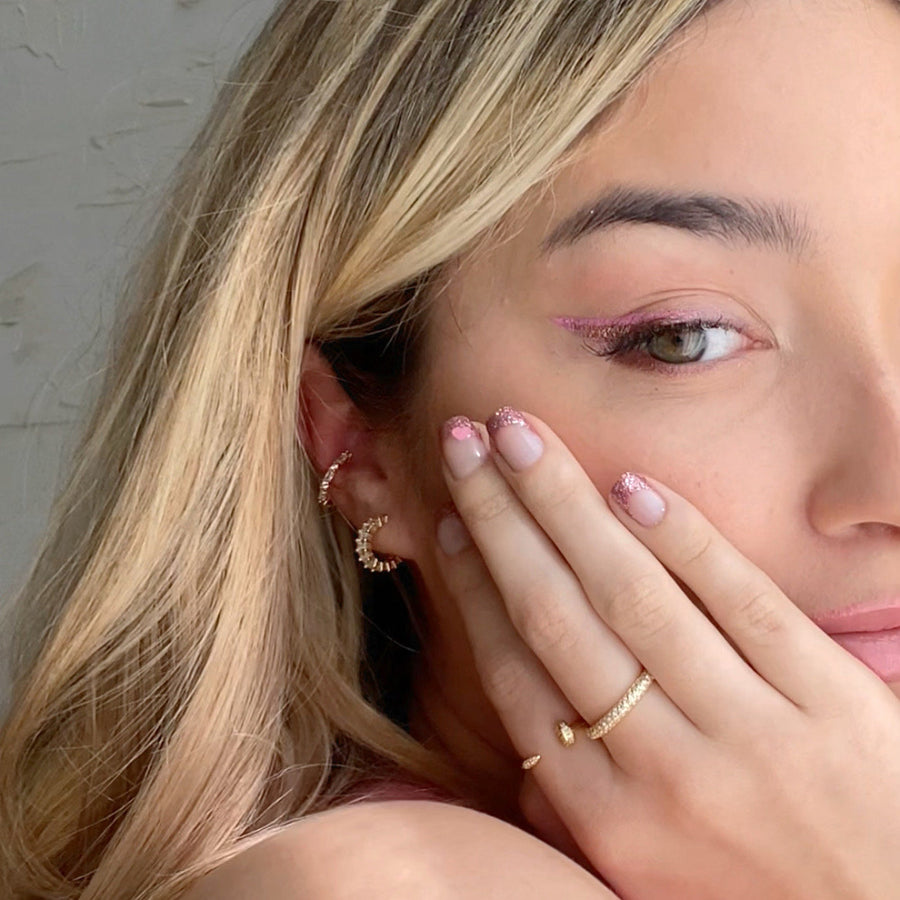 1.0 TCW Emerald Hoop Earrings