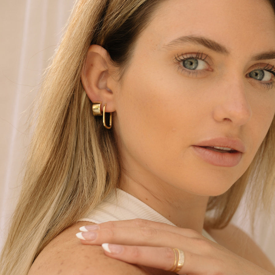 Plain Earrings Gold Hoops