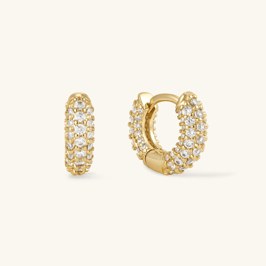 0.40 TCW Round Pave Hoop Earrings