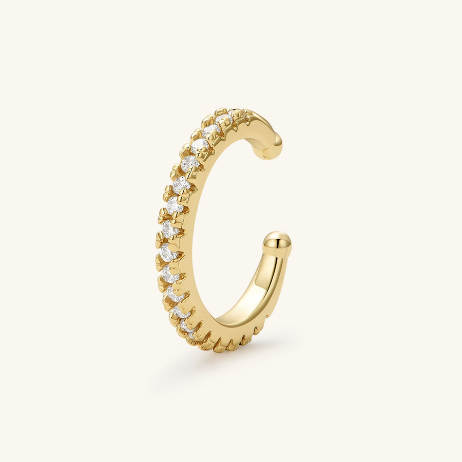 Round Cuff Gold Hoop Earrings