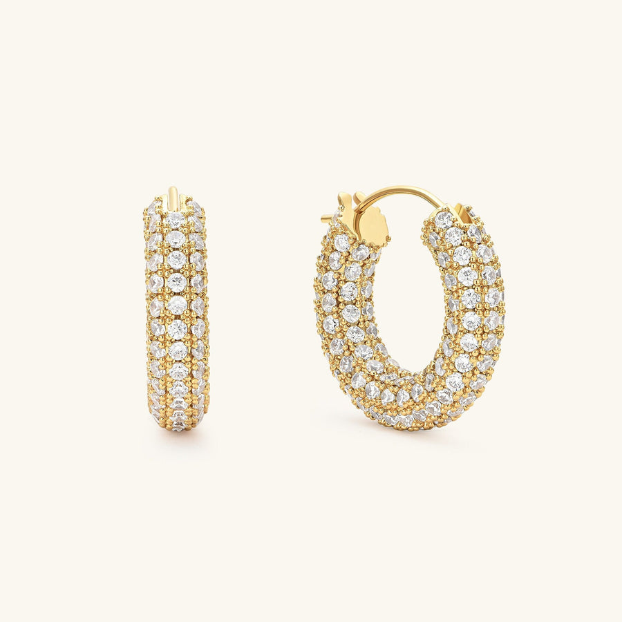 1.0 TCW  Round Hoops Diamond Earrings