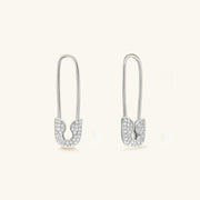 0.30 TCW Round Safety Pin Earrings